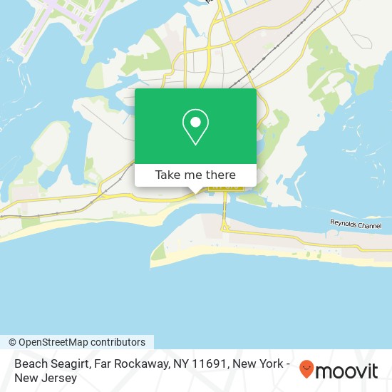 Mapa de Beach Seagirt, Far Rockaway, NY 11691