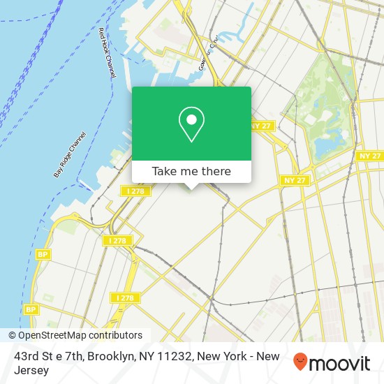 43rd St e 7th, Brooklyn, NY 11232 map