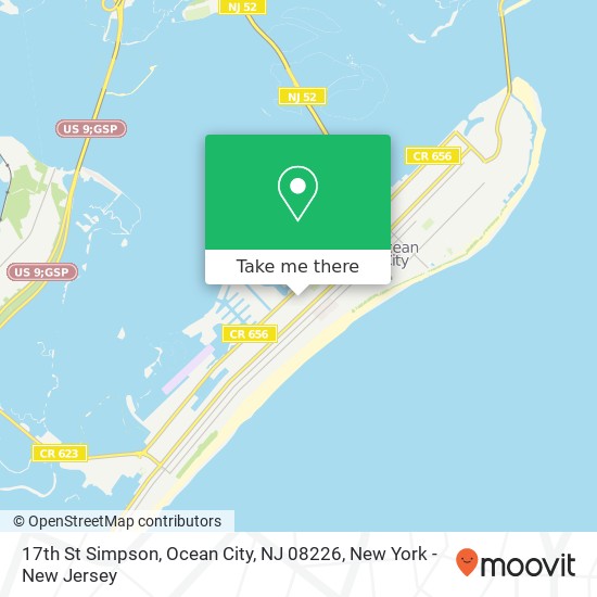 Mapa de 17th St Simpson, Ocean City, NJ 08226