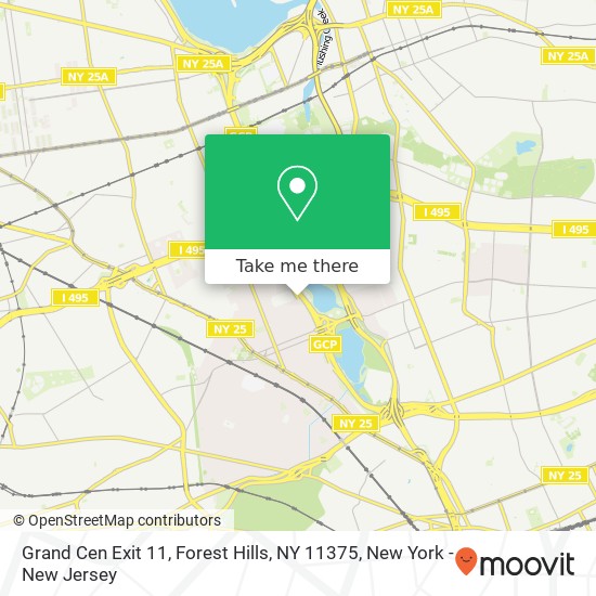 Mapa de Grand Cen Exit 11, Forest Hills, NY 11375