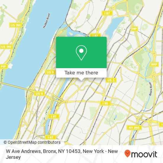 Mapa de W Ave Andrews, Bronx, NY 10453