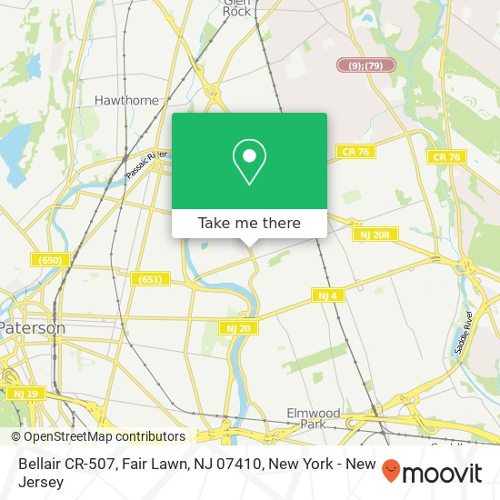 Mapa de Bellair CR-507, Fair Lawn, NJ 07410