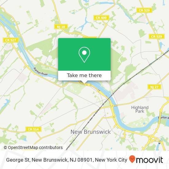 Mapa de George St, New Brunswick, NJ 08901