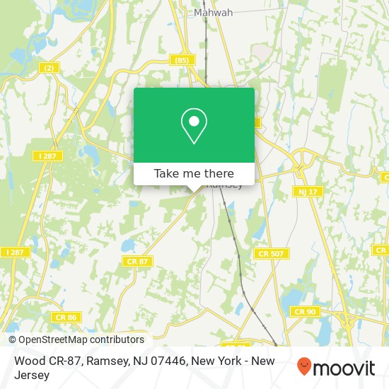 Mapa de Wood CR-87, Ramsey, NJ 07446