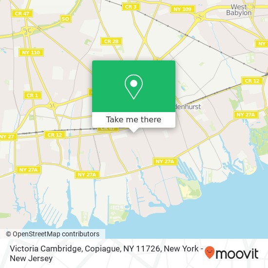 Mapa de Victoria Cambridge, Copiague, NY 11726