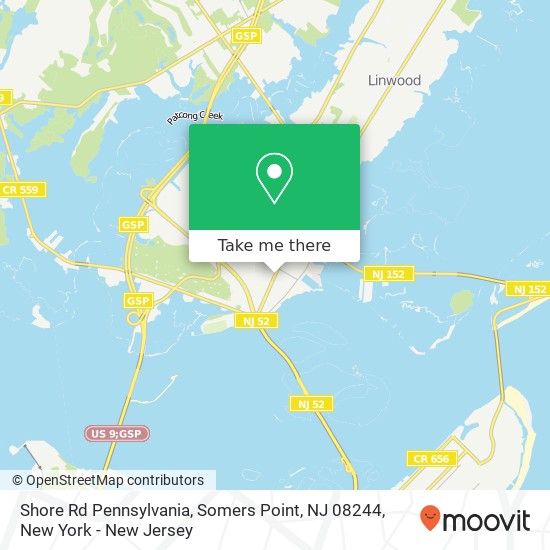 Shore Rd Pennsylvania, Somers Point, NJ 08244 map