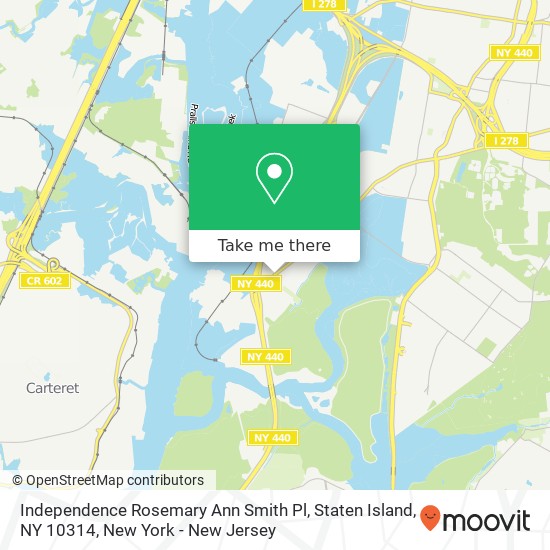 Mapa de Independence Rosemary Ann Smith Pl, Staten Island, NY 10314