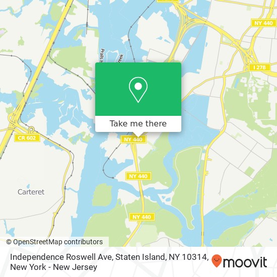 Mapa de Independence Roswell Ave, Staten Island, NY 10314