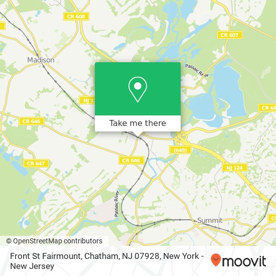 Mapa de Front St Fairmount, Chatham, NJ 07928