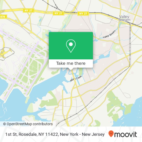Mapa de 1st St, Rosedale, NY 11422