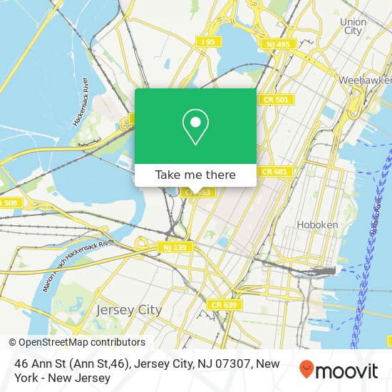 46 Ann St (Ann St,46), Jersey City, NJ 07307 map