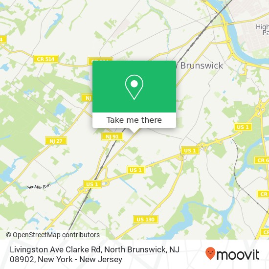 Mapa de Livingston Ave Clarke Rd, North Brunswick, NJ 08902