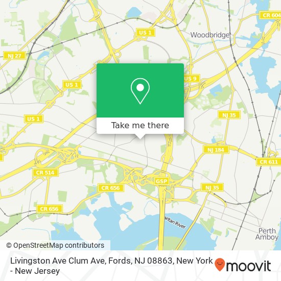 Livingston Ave Clum Ave, Fords, NJ 08863 map