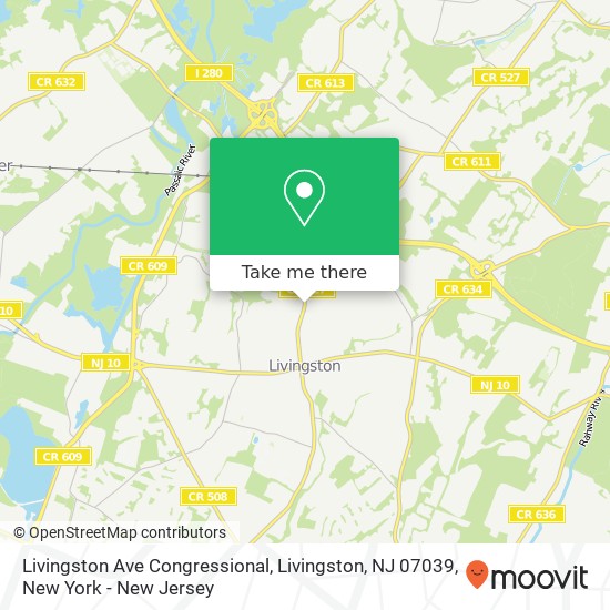 Mapa de Livingston Ave Congressional, Livingston, NJ 07039