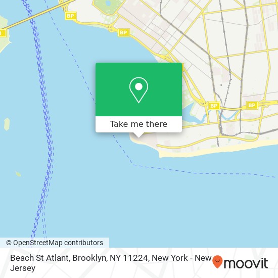 Mapa de Beach St Atlant, Brooklyn, NY 11224