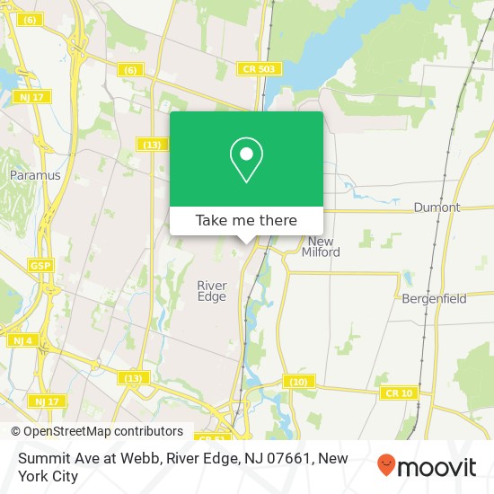 Summit Ave at Webb, River Edge, NJ 07661 map