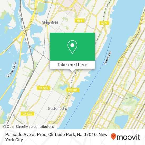 Palisade Ave at Pros, Cliffside Park, NJ 07010 map