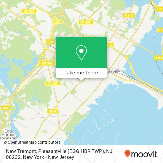 Mapa de New Tremont, Pleasantville (EGG HBR TWP), NJ 08232