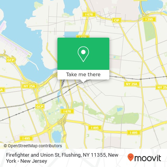 Mapa de Firefighter and Union St, Flushing, NY 11355
