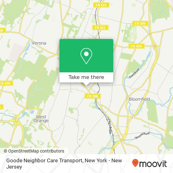 Goode Neighbor Care Transport map