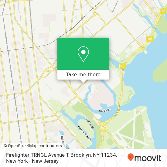 Mapa de Firefighter TRNGL Avenue T, Brooklyn, NY 11234