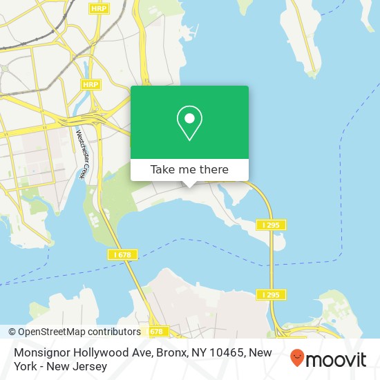 Mapa de Monsignor Hollywood Ave, Bronx, NY 10465