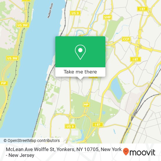 Mapa de McLean Ave Wolffe St, Yonkers, NY 10705