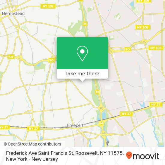 Mapa de Frederick Ave Saint Francis St, Roosevelt, NY 11575