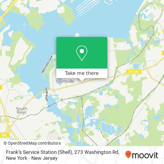 Mapa de Frank's Service Station (Shell), 273 Washington Rd