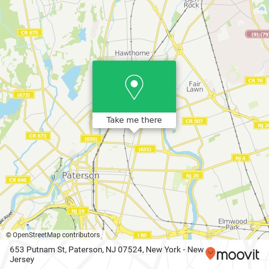 Mapa de 653 Putnam St, Paterson, NJ 07524