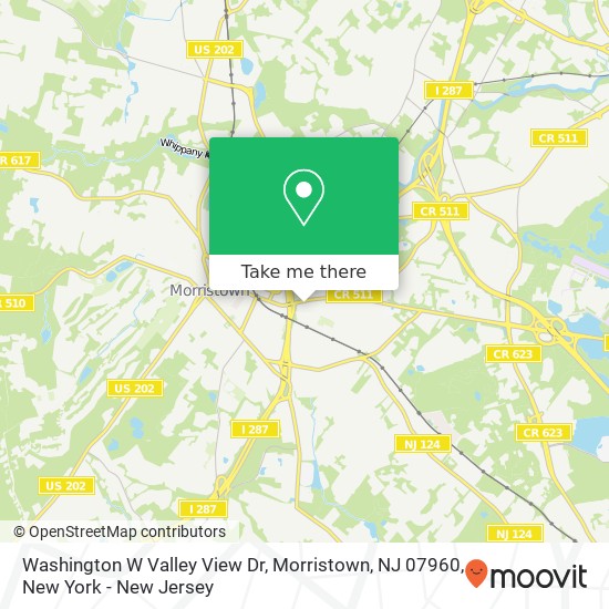 Washington W Valley View Dr, Morristown, NJ 07960 map