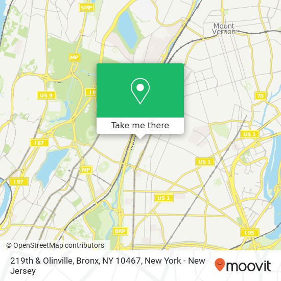 219th & Olinville, Bronx, NY 10467 map