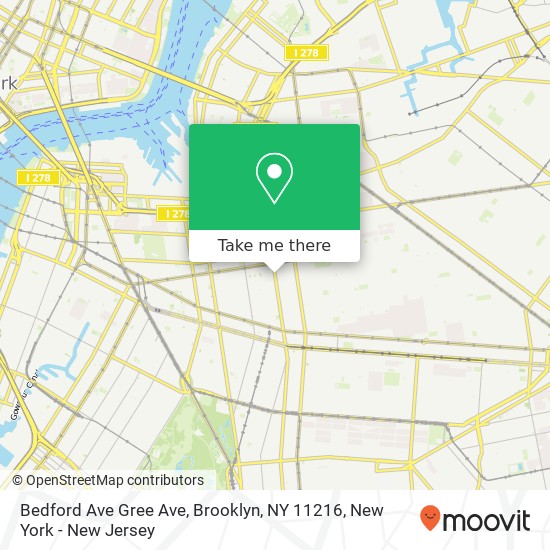 Mapa de Bedford Ave Gree Ave, Brooklyn, NY 11216