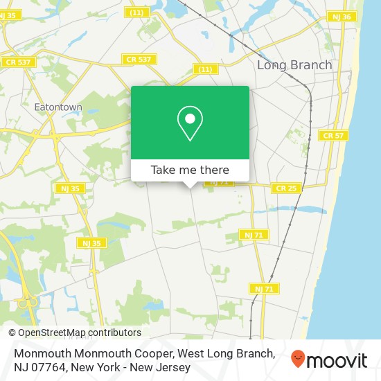 Mapa de Monmouth Monmouth Cooper, West Long Branch, NJ 07764