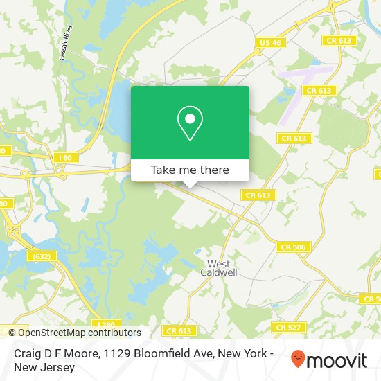 Craig D F Moore, 1129 Bloomfield Ave map