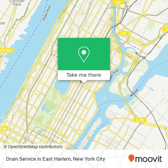 Mapa de Drain Service in East Harlem
