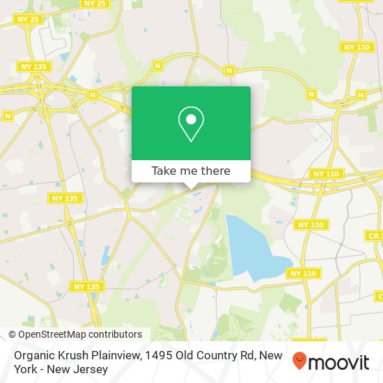 Mapa de Organic Krush Plainview, 1495 Old Country Rd