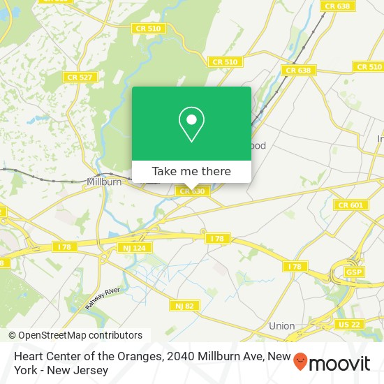 Mapa de Heart Center of the Oranges, 2040 Millburn Ave