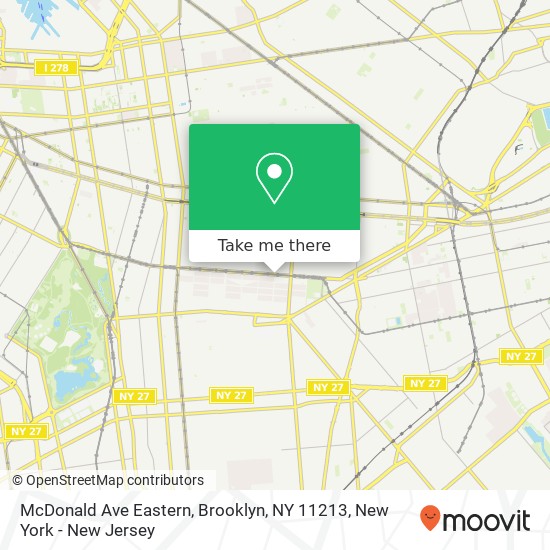 Mapa de McDonald Ave Eastern, Brooklyn, NY 11213