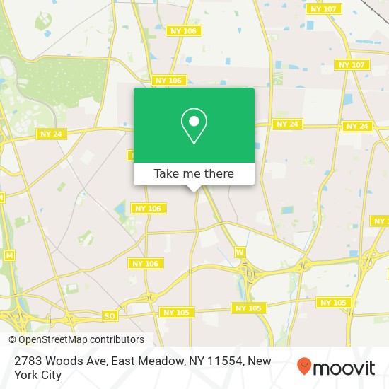 Mapa de 2783 Woods Ave, East Meadow, NY 11554