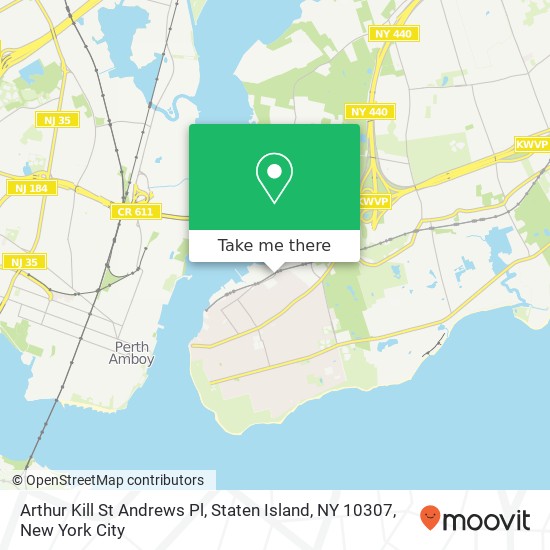 Mapa de Arthur Kill St Andrews Pl, Staten Island, NY 10307