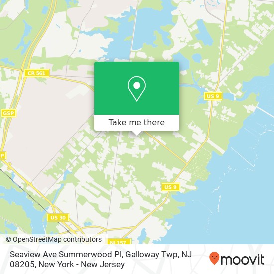 Mapa de Seaview Ave Summerwood Pl, Galloway Twp, NJ 08205