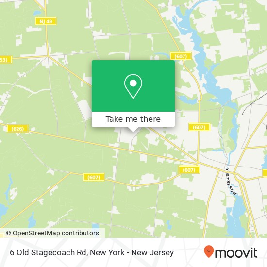 Mapa de 6 Old Stagecoach Rd, Bridgeton (STOW CREEK TWP), NJ 08302