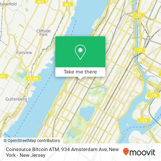 Coinsource Bitcoin ATM, 934 Amsterdam Ave map