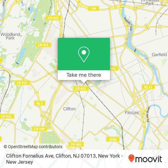 Clifton Fornelius Ave, Clifton, NJ 07013 map