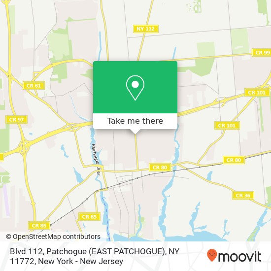 Mapa de Blvd 112, Patchogue (EAST PATCHOGUE), NY 11772