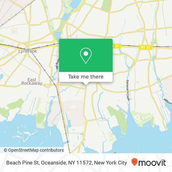 Beach Pine St, Oceanside, NY 11572 map