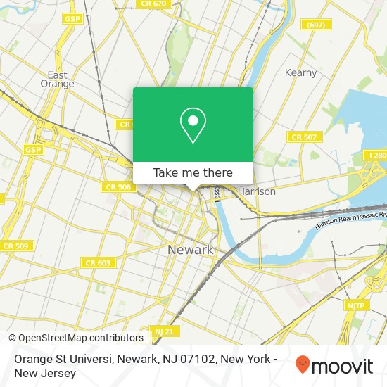 Orange St Universi, Newark, NJ 07102 map