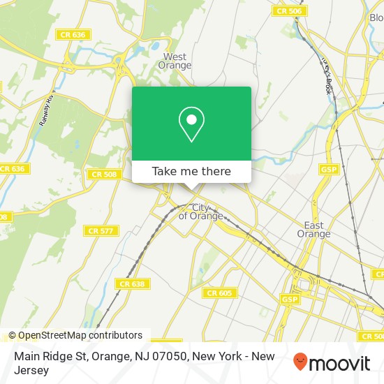 Mapa de Main Ridge St, Orange, NJ 07050