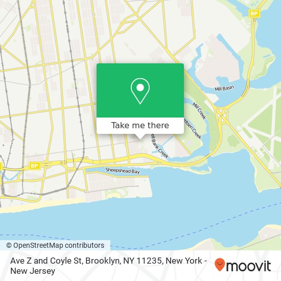 Mapa de Ave Z and Coyle St, Brooklyn, NY 11235